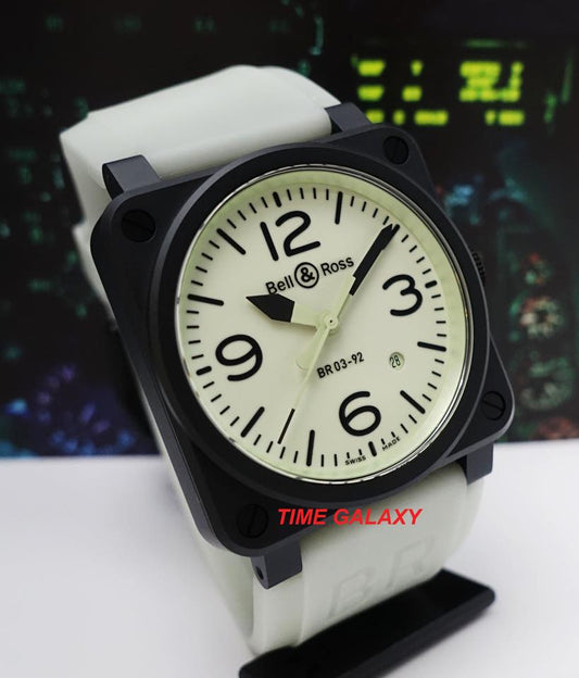 Pre-Owned BELL & ROSS Black Ceramic BR 03-92 Full Lume (Limited Edition)